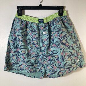 Mens Southern Marsh Hanover Boxer Pink Flamingos Green‎ S Cotton